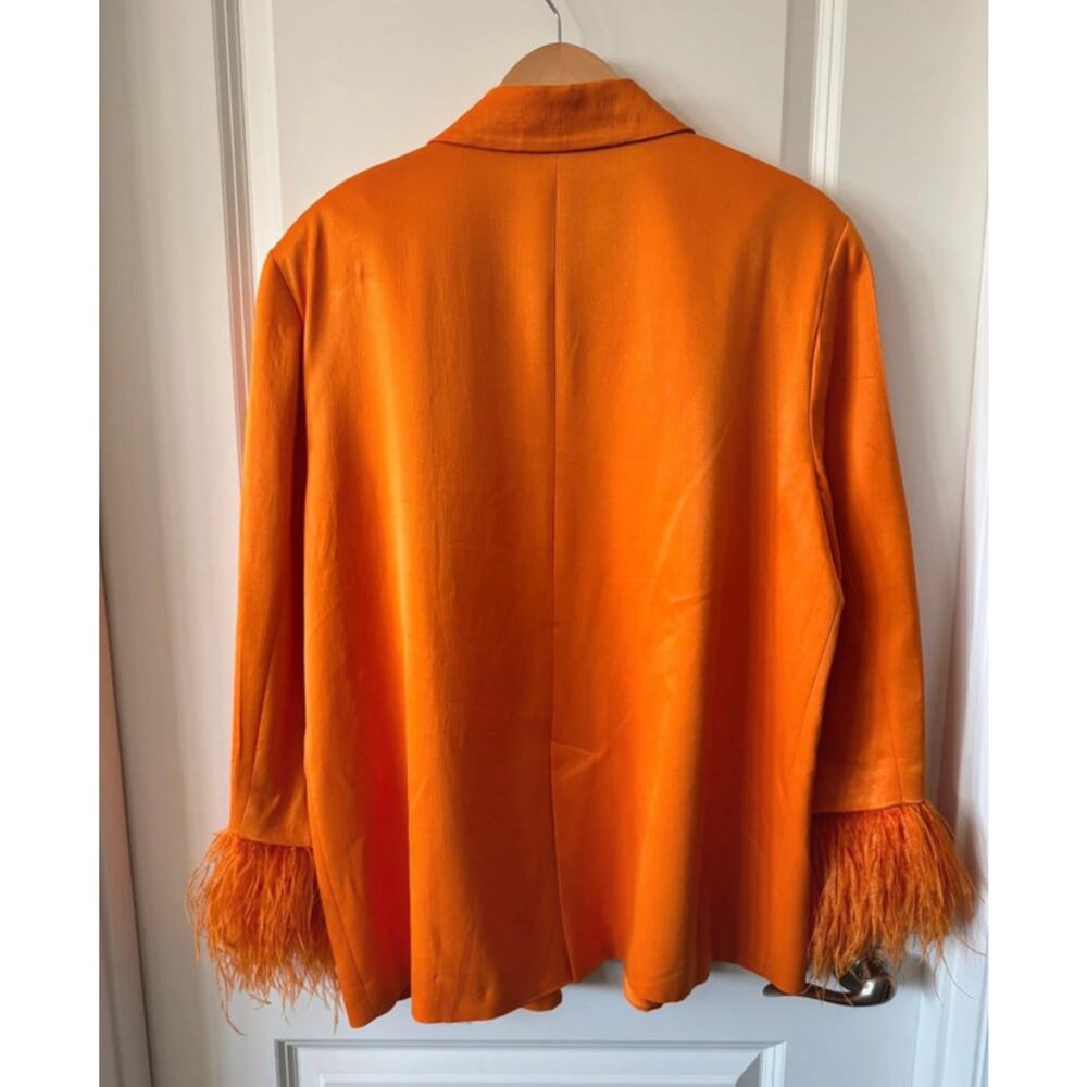 Zara Limited Edition Straight Blazer Jacket With Removable Feathers XL - Picture 3 of 5